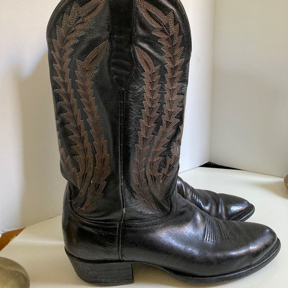 Larry Mahan Vintage Leather Cowboy Boots Men’s Size 10